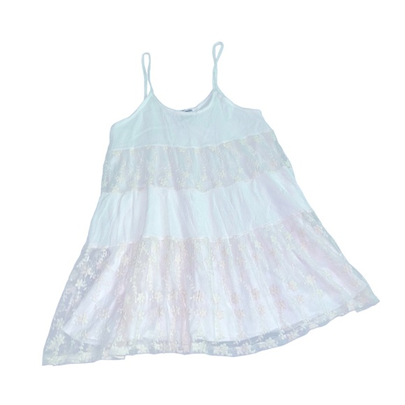 Wet Seal Tops - Vintage Y2K Wet Seal White Tiered Embroidered Babydoll CamiTank Floral Lace Sz S